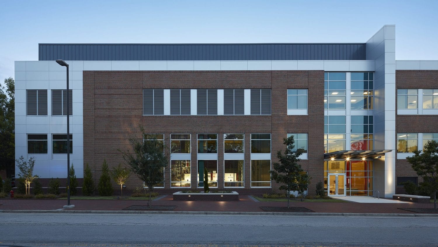An exterior view of the Center for Technology and Innovation on Centennial Campus.