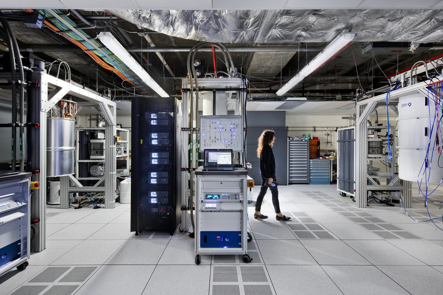 Scientists inside the IBM Q computation center, which houses IBM’s most advanced quantum computers, accessed via IBM Cloud by the IBM Q Network.