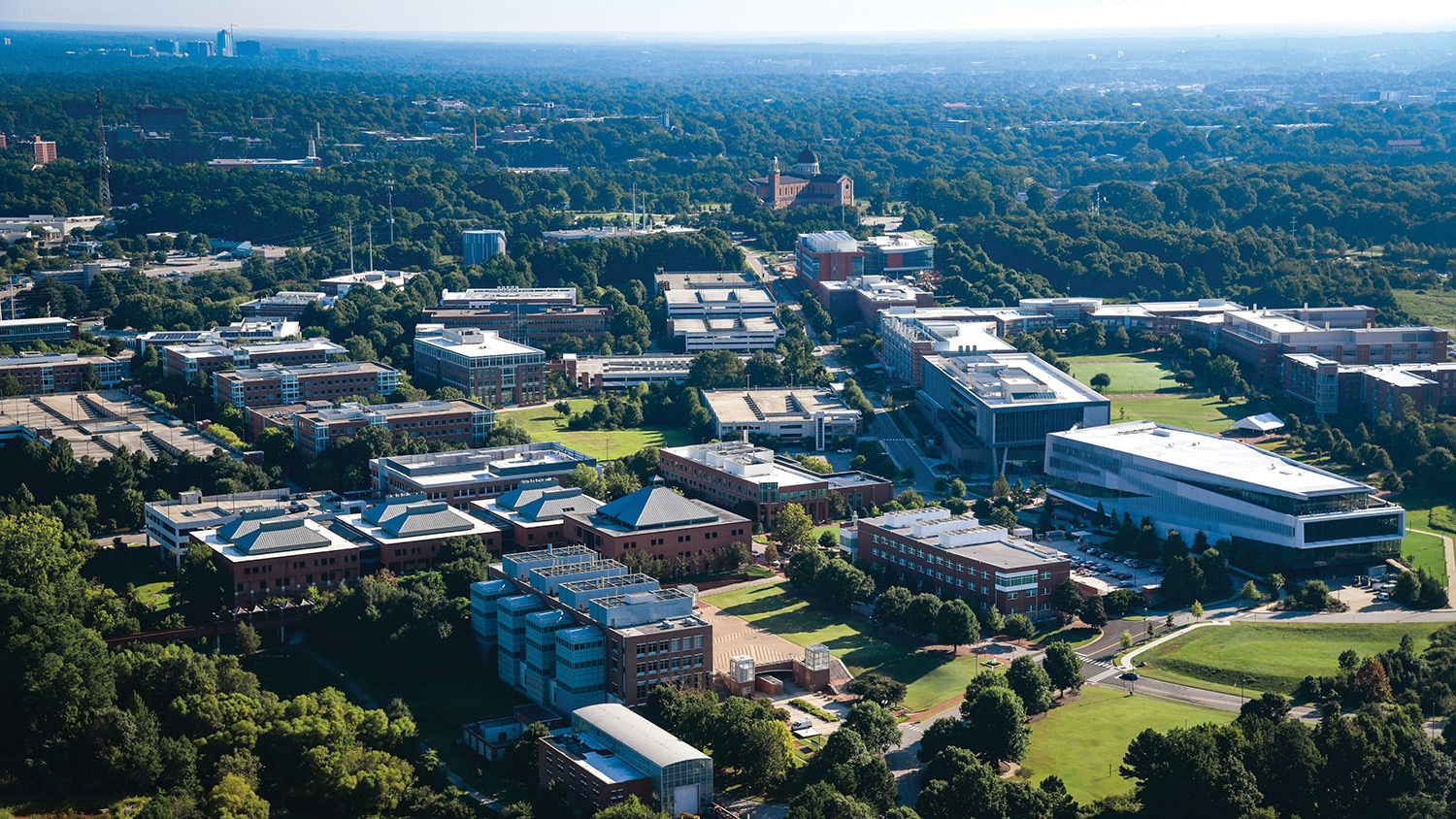 An aerial view of Centennial Campus.