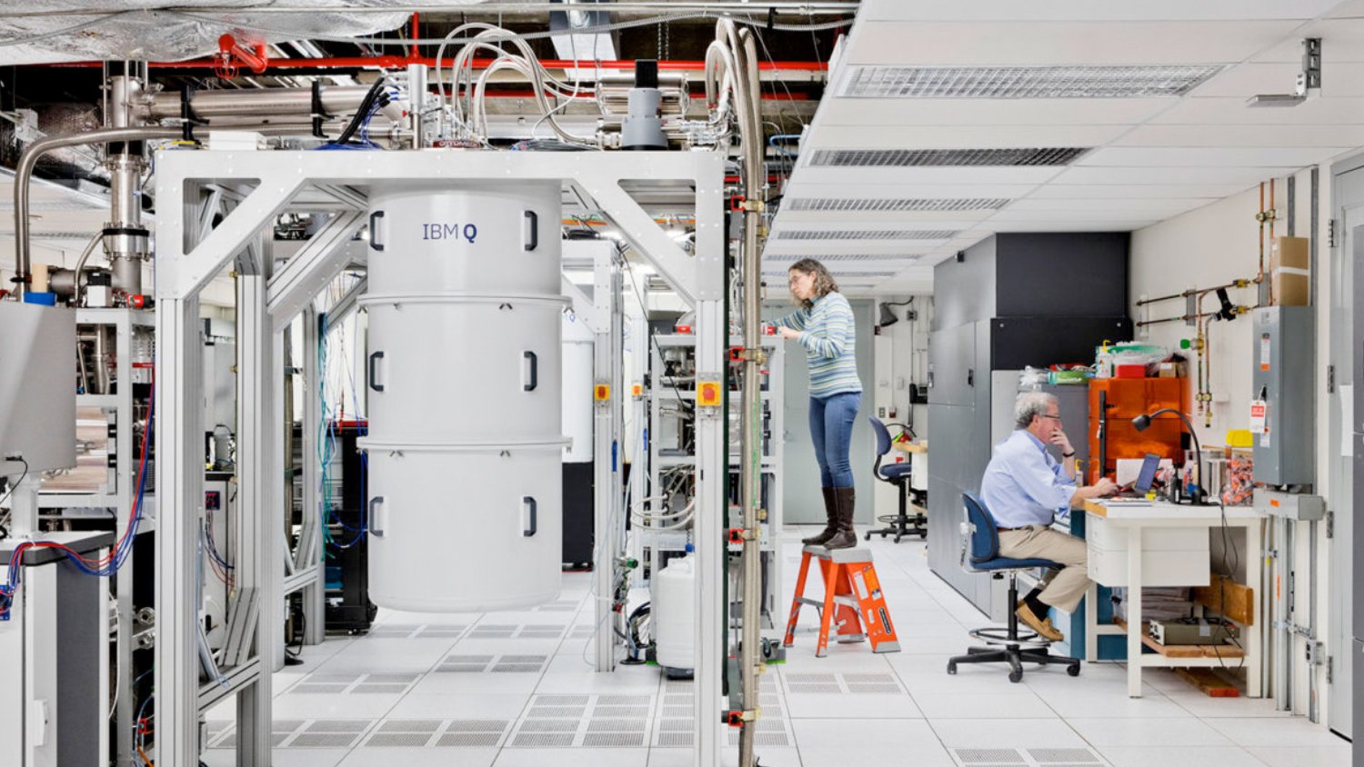 Scientists inside the IBM Q computation center, which houses IBM’s most advanced quantum computers, accessed via IBM Cloud by the IBM Q Network.