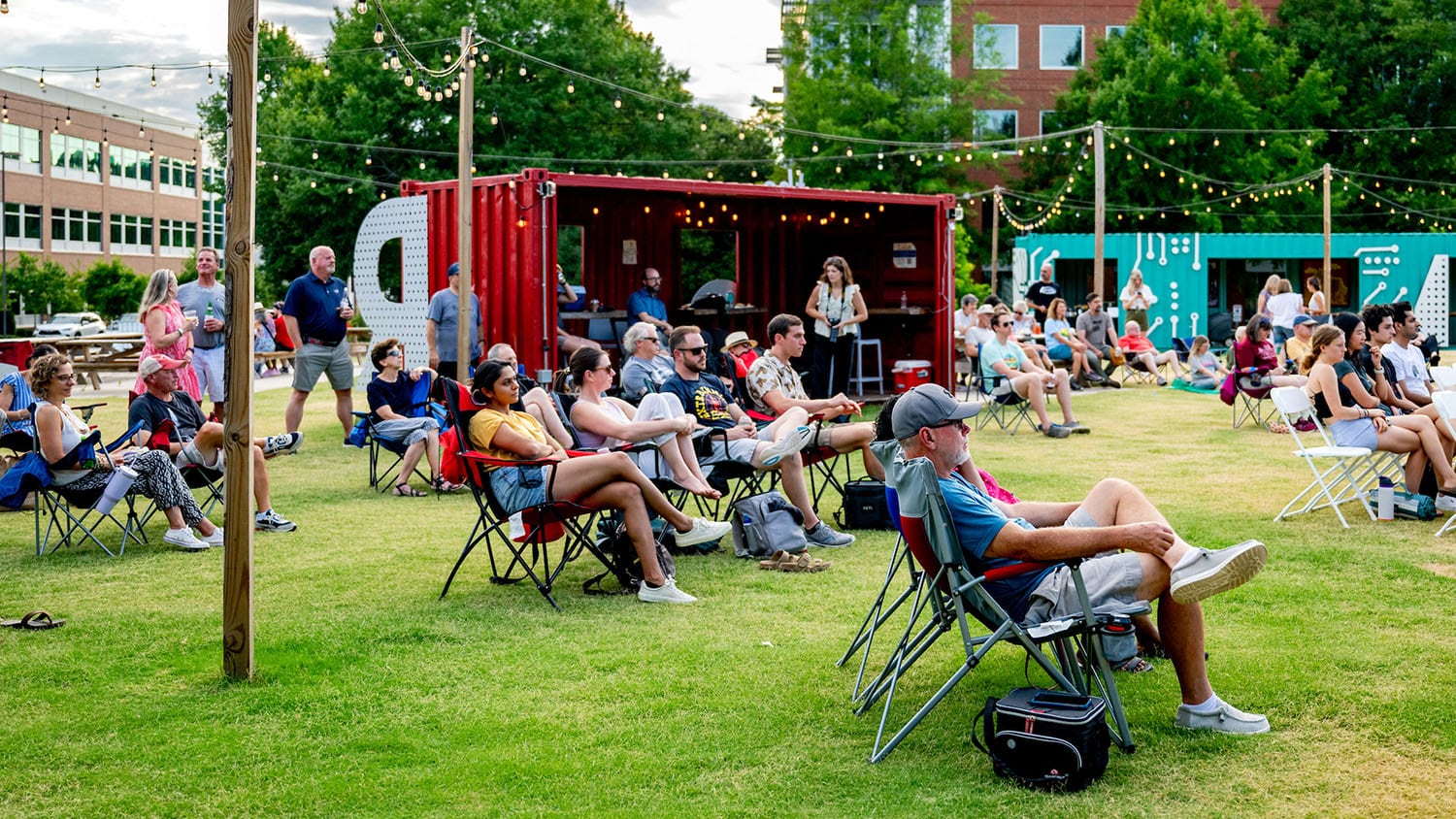 Concert-goers enjoy an evening of music and fellowship at and Artist Notes event at The Corner on Centennial Campus.